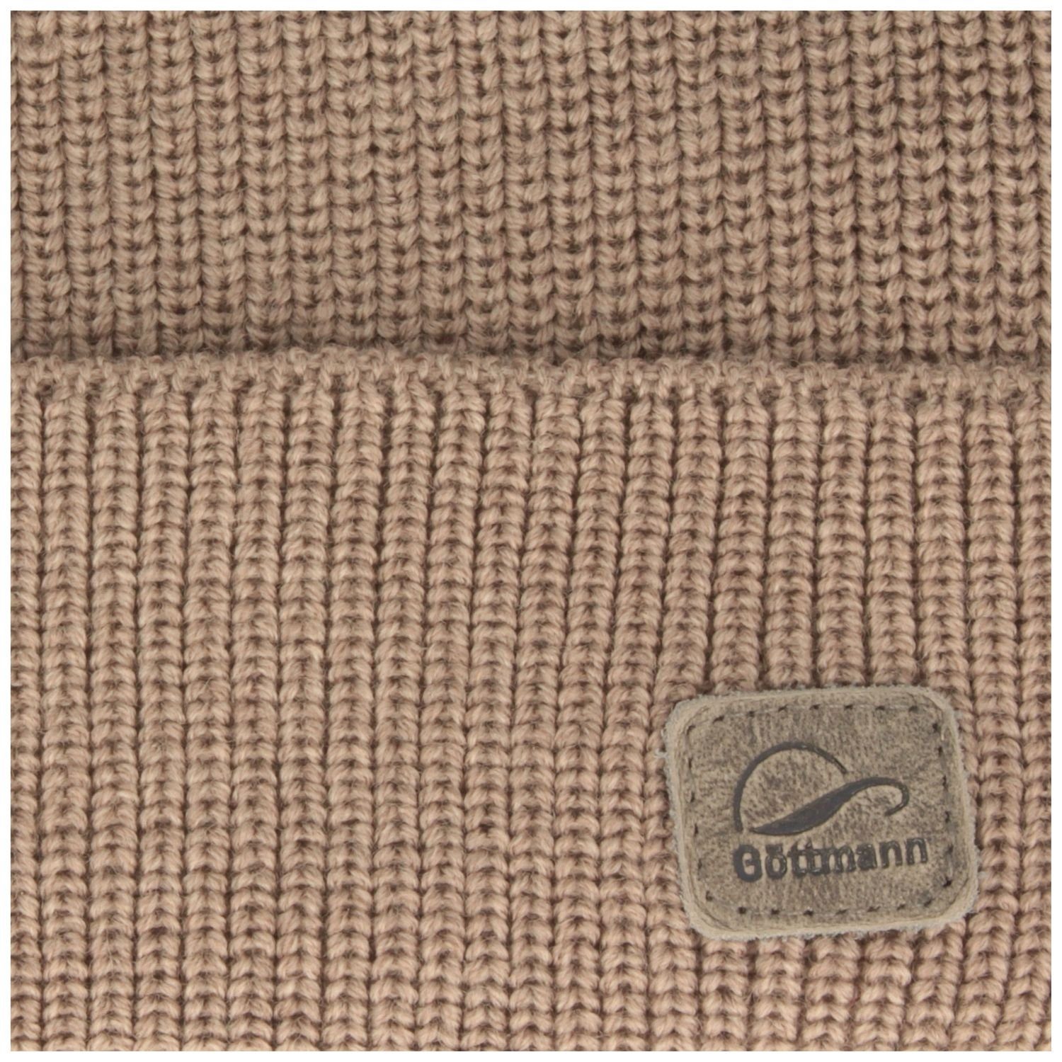 Göttmann Strickmütze einfarbig mit Umschlag aus 100% Wolle günstig online kaufen