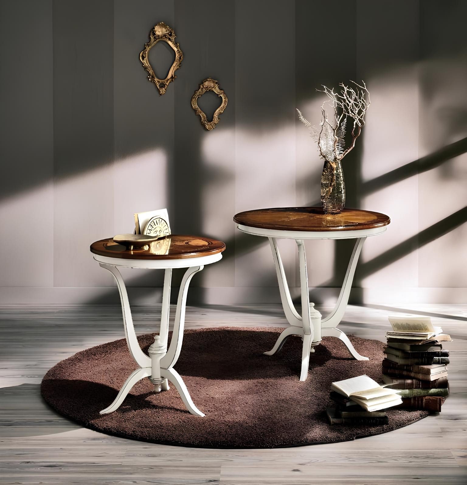 Xlmoebel Beistelltisch Luxuriöser runder Couchtisch in elegantem Design (1-St., Beistelltisch), Hergestellt in Italy