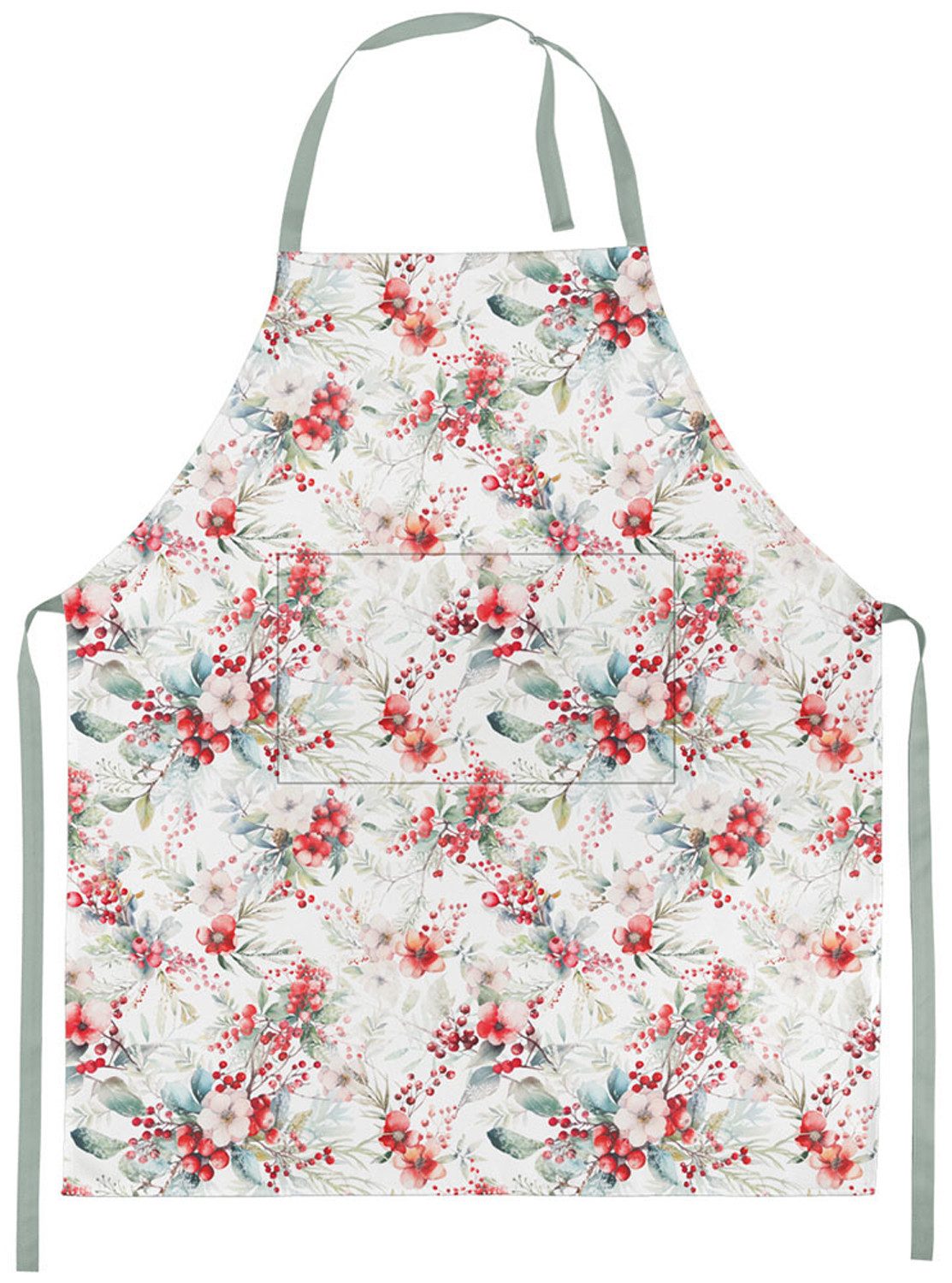 Ambiente® Kochschürze Winter berries, (1-tlg., 1-teilig), Küchenschürze Nackenband ca.70x85cm Baumwolle