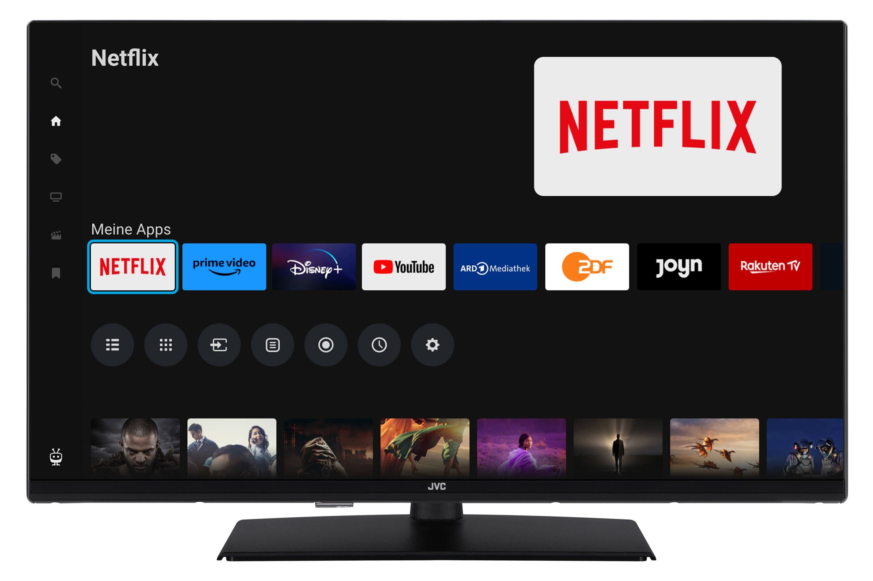 JVC LT-32VF5355 LCD-LED Fernseher (80 cm/32 Zoll, Full HD, Smart TV powered by TiVo, Smart TV powered by TiVo, HDR, Triple-Tuner, 6 Monate HD+ inkl)