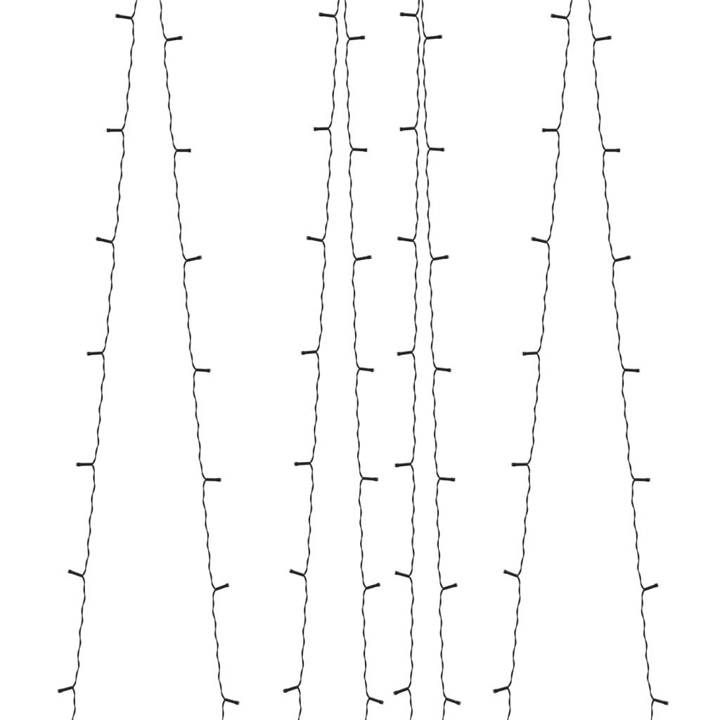 Christbaumschmuck LED 2 Stk. Solar-Lichterkette Innen Warmweiß Außen 2x200 (2-tlg) vidaXL