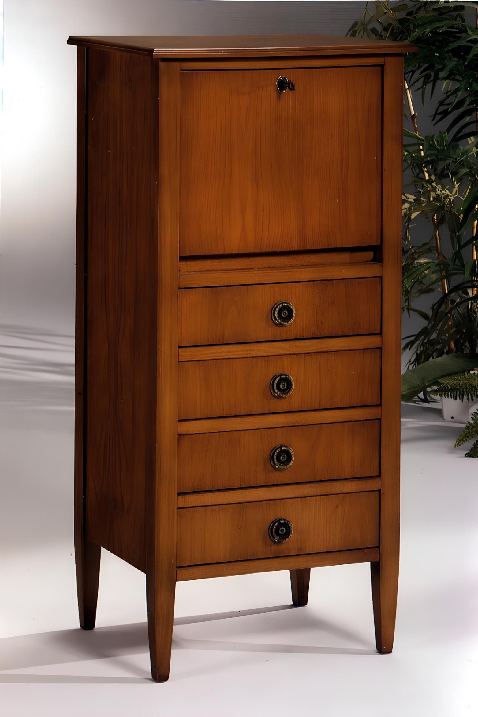 JVmoebel Barschrank Vaccari Giovanni Barschrank in warmem Braun mit Art Deco Design (1-St)