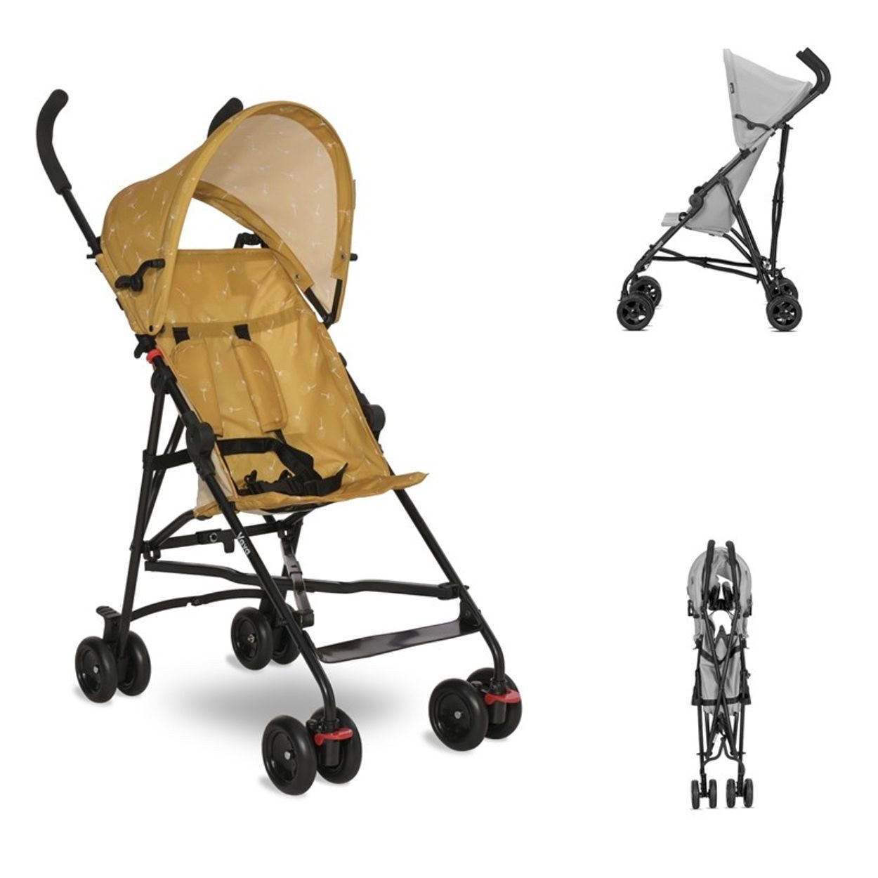LORELLI Kinder-Buggy Vaya, 5-Punkt-Gurt, Sonnendach, kompakt faltbar, Fußstütze verstellbar