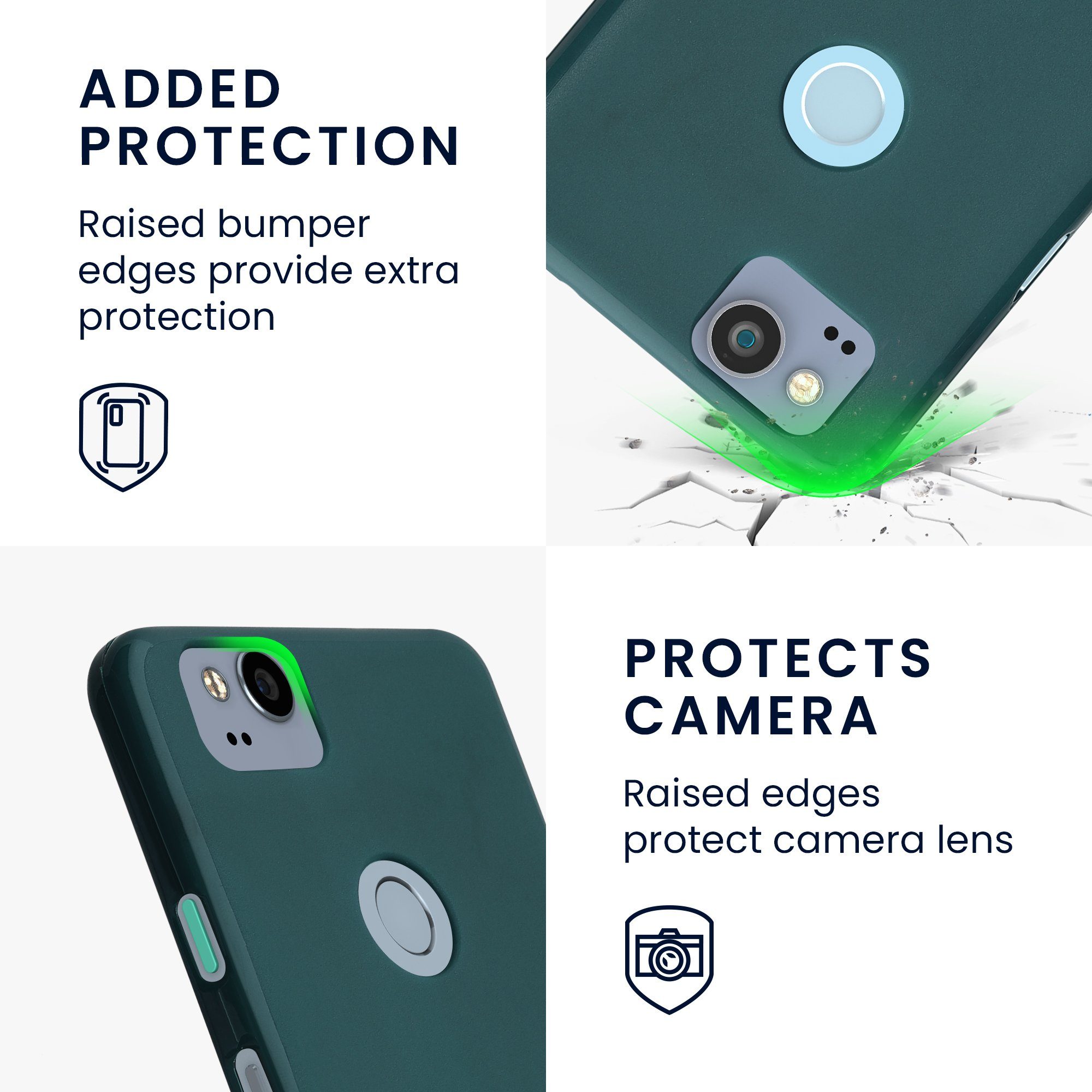 kwmobile Handyhülle Hülle für Google Pixel 2, Hülle Silikon - Soft Handyhülle - Handy Case Cover