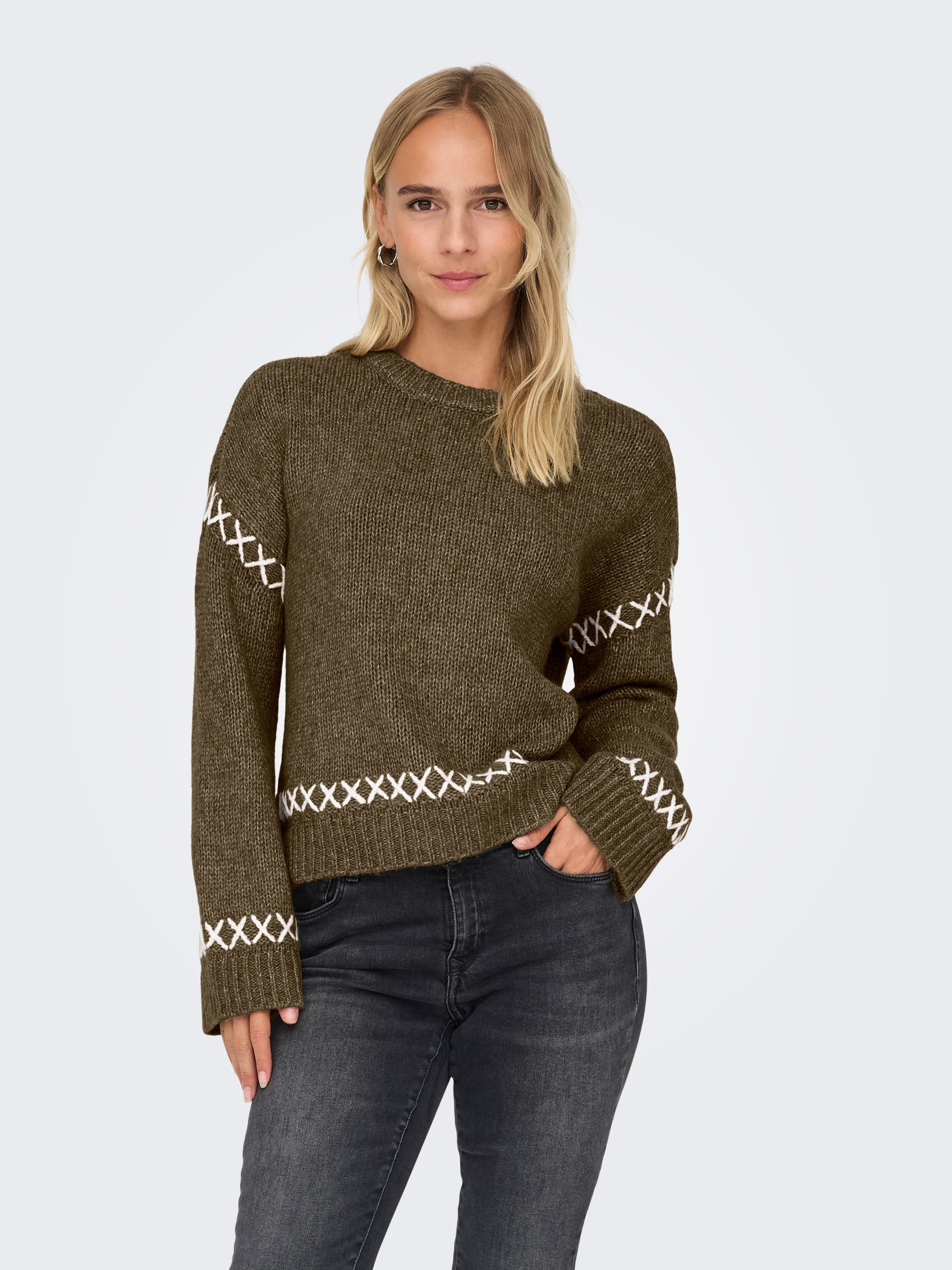 ONLY Rundhalspullover ONLAMANDA LIFE LS O-NECK günstig online kaufen