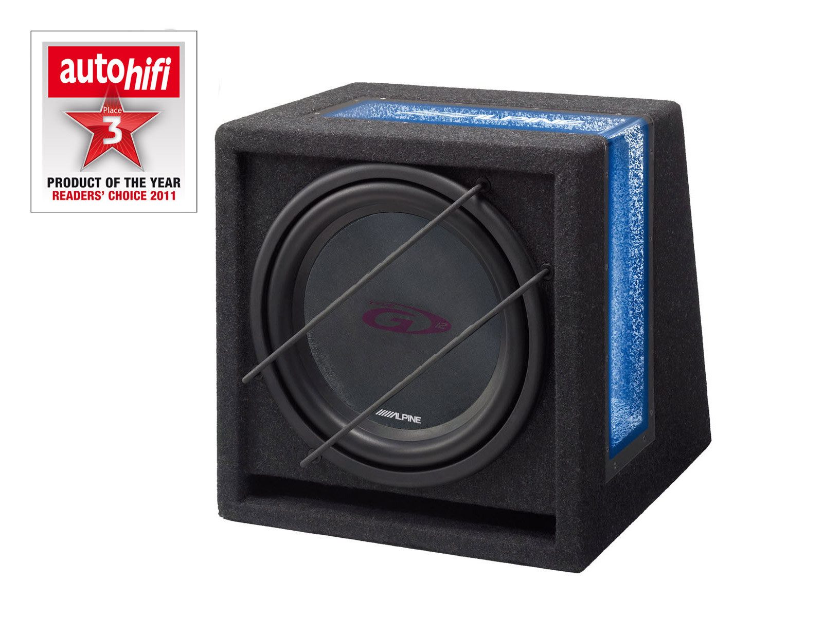 ALPINE SBG-844BR 20cm Gehäuse-Subwoofer Auto-Subwoofer (120 W, max.: W cm)