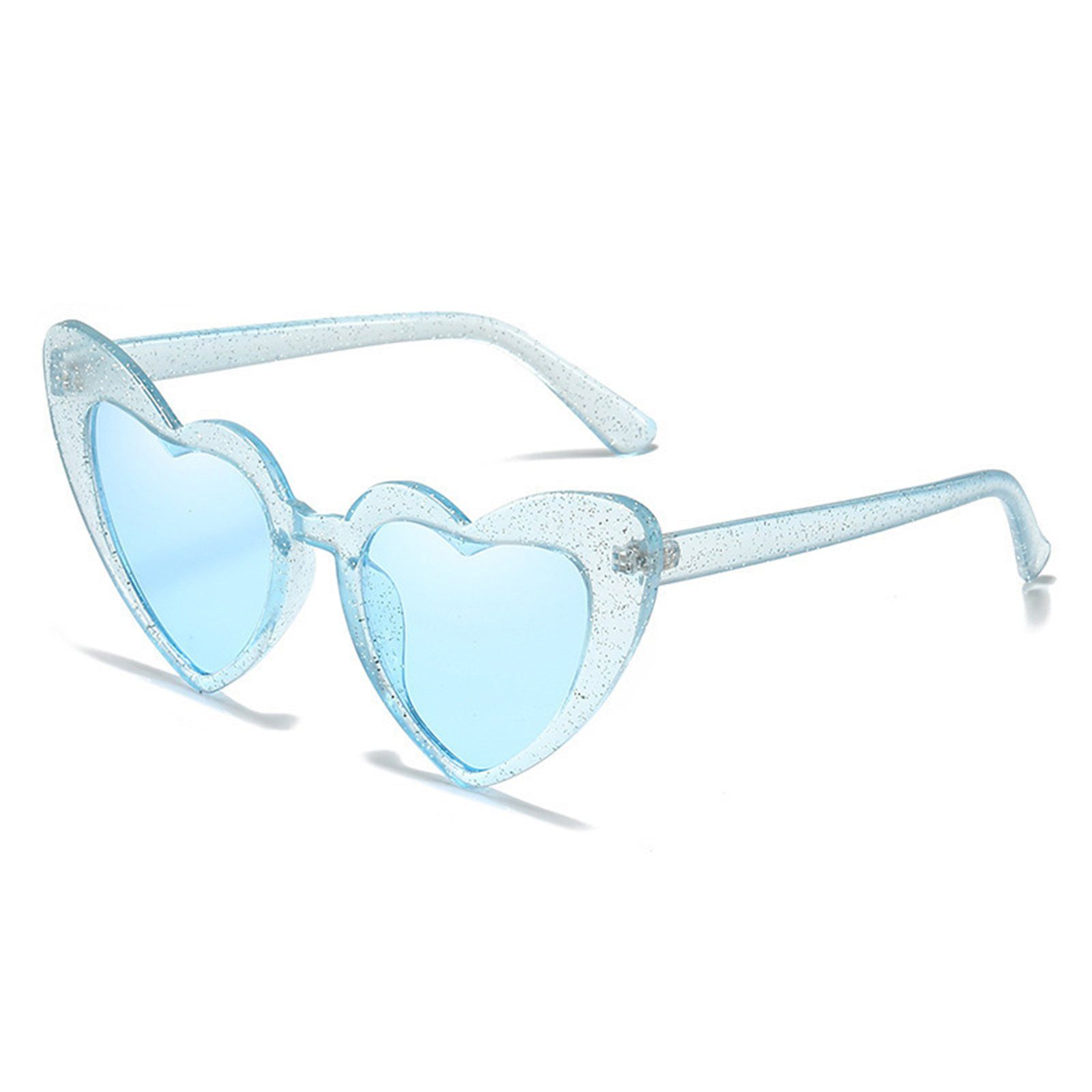 Blendfrei Herzform, In Vintage-Stil, flash Damen-Sonnenbrille blue Retrosonnenbrille Blusmart