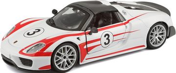 Bburago Sammlerauto Racing Porsche 918 Spyder, Weissach, Maßstab 1:24