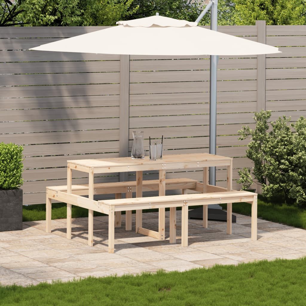 vidaXL Gartentisch Picknicktisch 160x134x75 cm Massivholz günstig online kaufen