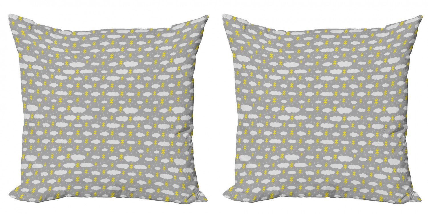 Grau Doppelseitiger Stück), und Modern stürmischer Gelb Accent Abakuhaus Kissenbezüge Himmel Digitaldruck, (2