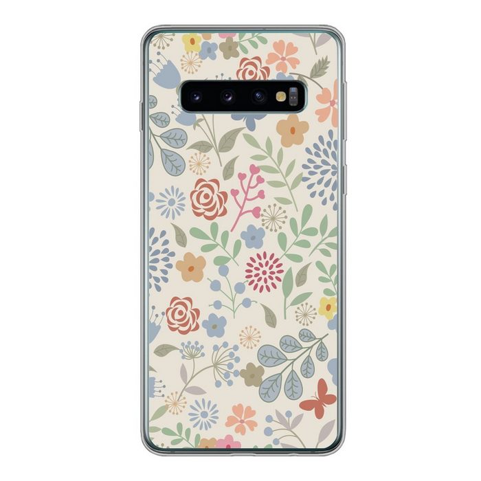 MuchoWow Handyhülle Eine Blumenmuster-Illustration mit vielen Blumen Phone Case Handyhülle Samsung Galaxy S10 Silikon Schutzhülle