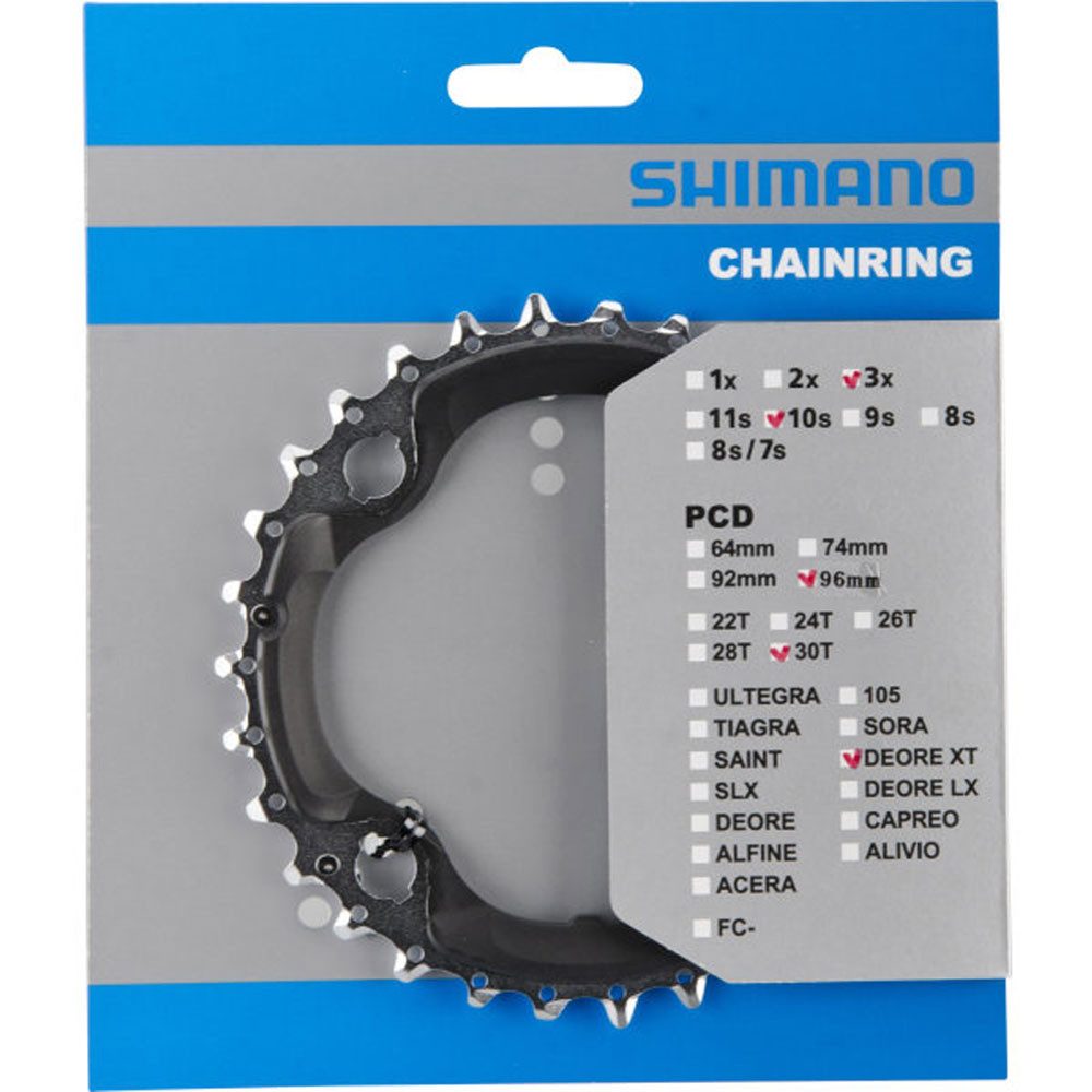 Shimano Fahrradkette SHIMANO Kettenblätter DEORE XT FC-M782 30Z. AN 96mm Stahl/Carbon Kunst
