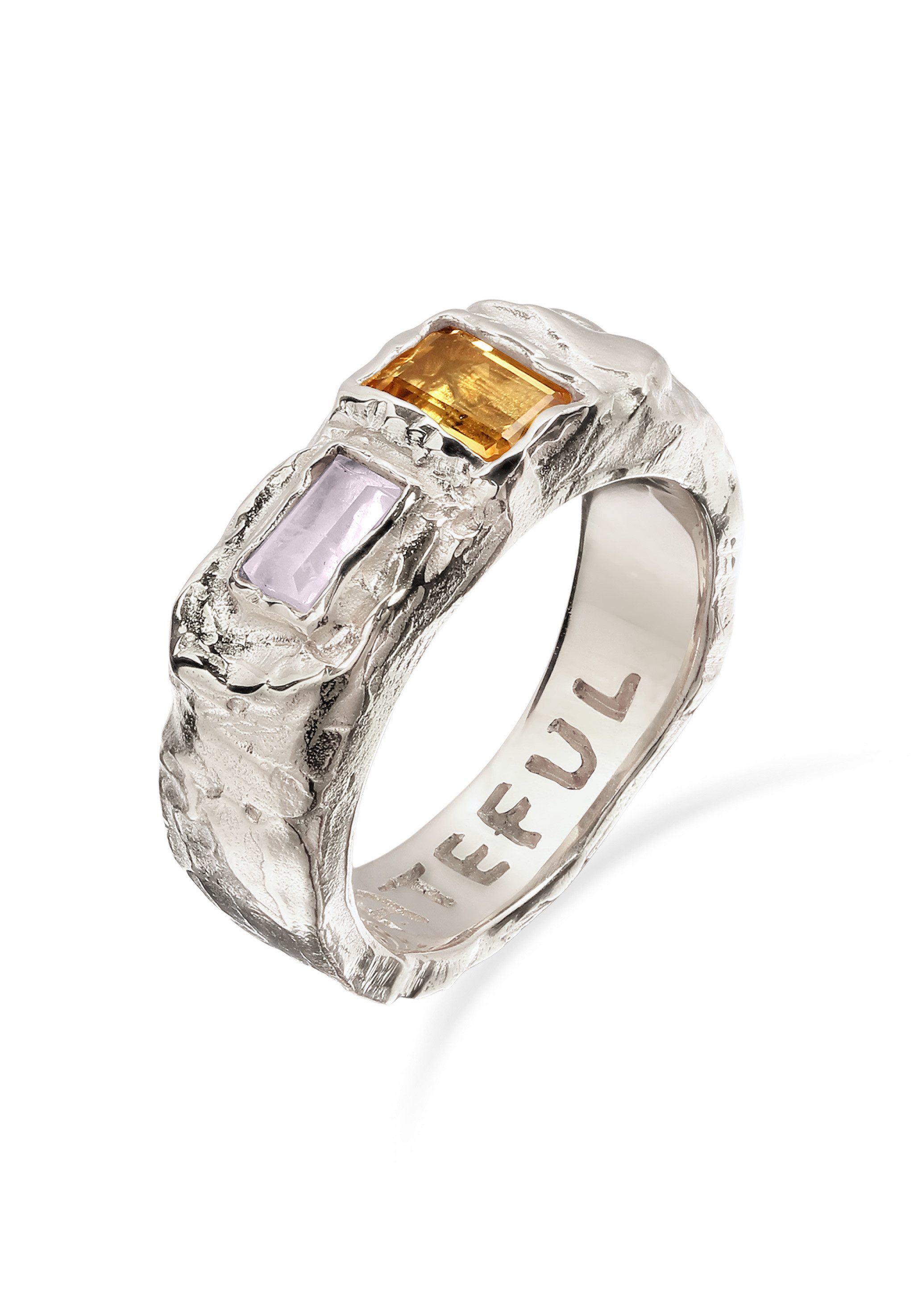 HAZE & GLORY Siegelring Siegelring Quarz Rosa 925 Sterling Silber