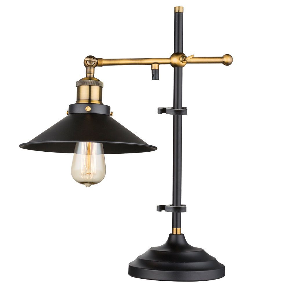 GLOBO LIGHTING Tischleuchte, Leuchtmittel nicht inklusive, Vintage Tisch Leuchte Wohn Arbeits Zimmer Alt Messing