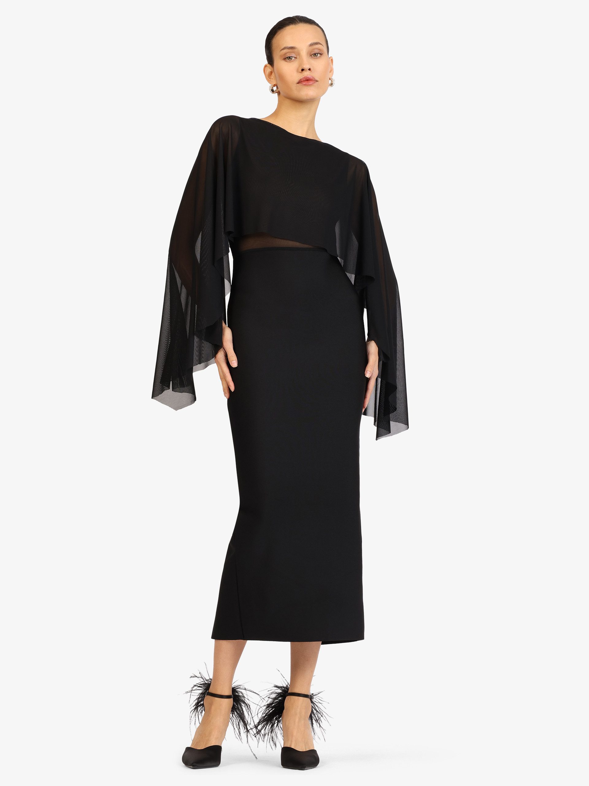 Kraimod Abendkleid mit Chiffon-Cape