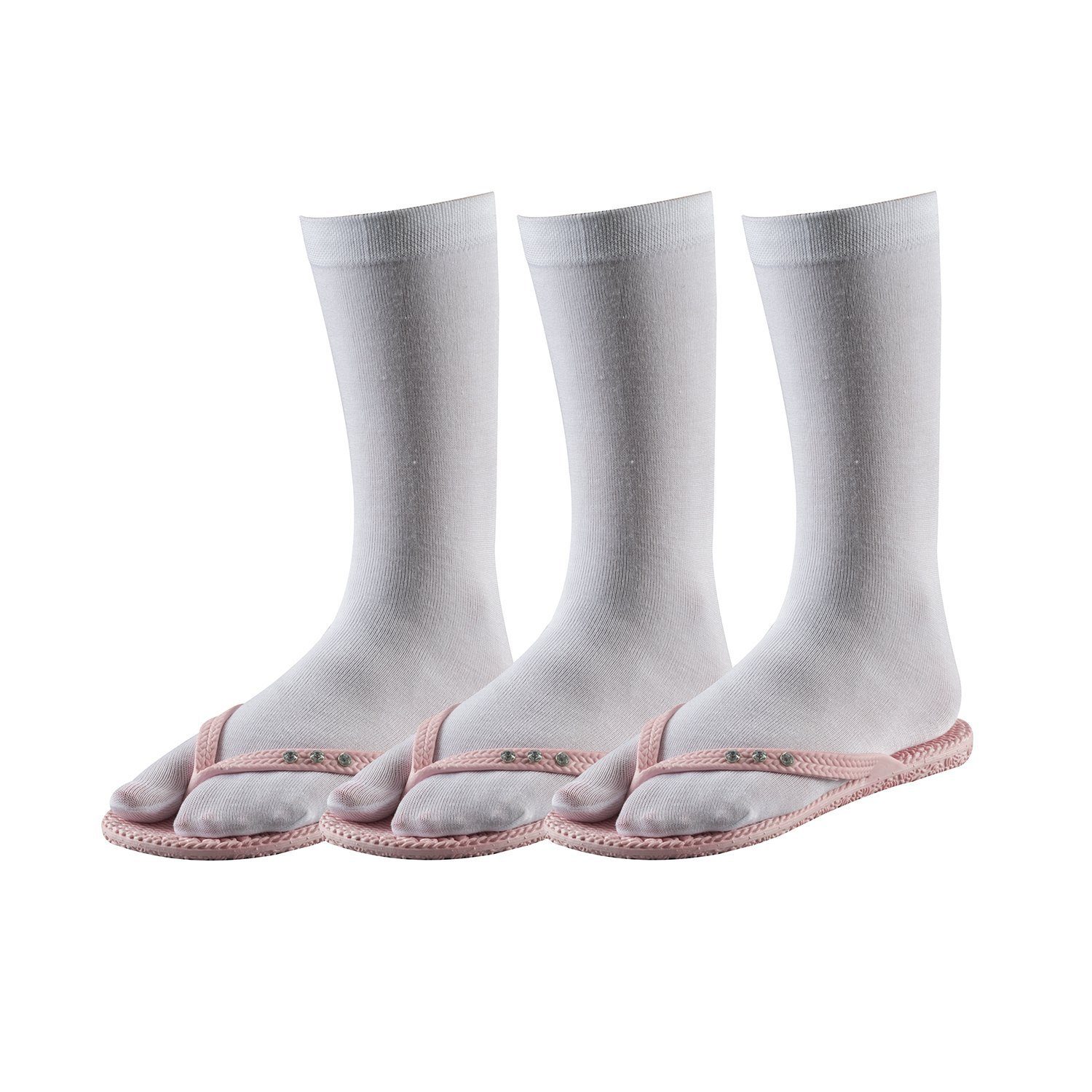 FussFreunde Zehensocken 3 Paar Zwei-Zehen-Socken, Bambussocken, Sandalen-Socken, Tabi Socken Weiß