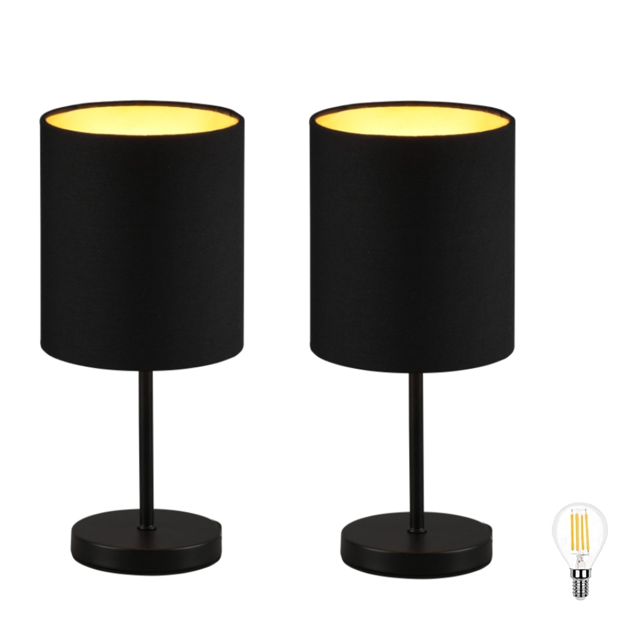 Lichthandel Hoch LED Tischleuchte Nachttischlampe 2er Set Nachttischleuchte günstig online kaufen
