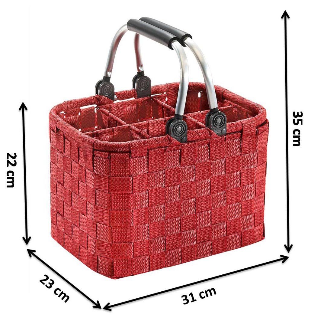 Kobolo Flaschenkorb Flaschenträger Flaschen 6 rot Nylongeflecht- für 