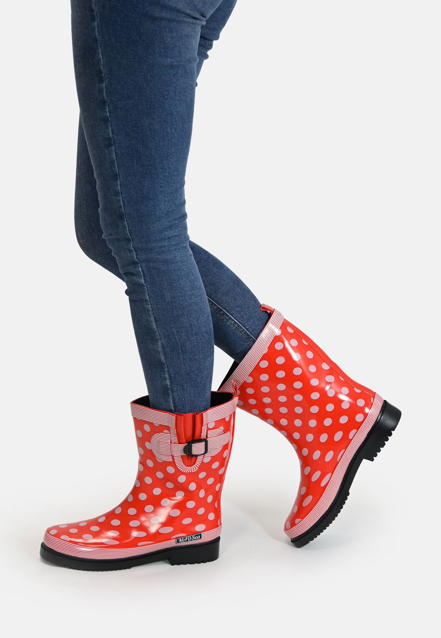MADSea Ocean Gummistiefel halbhoch mit rutschfester Laufsohle und seitlicher Zierschnalle