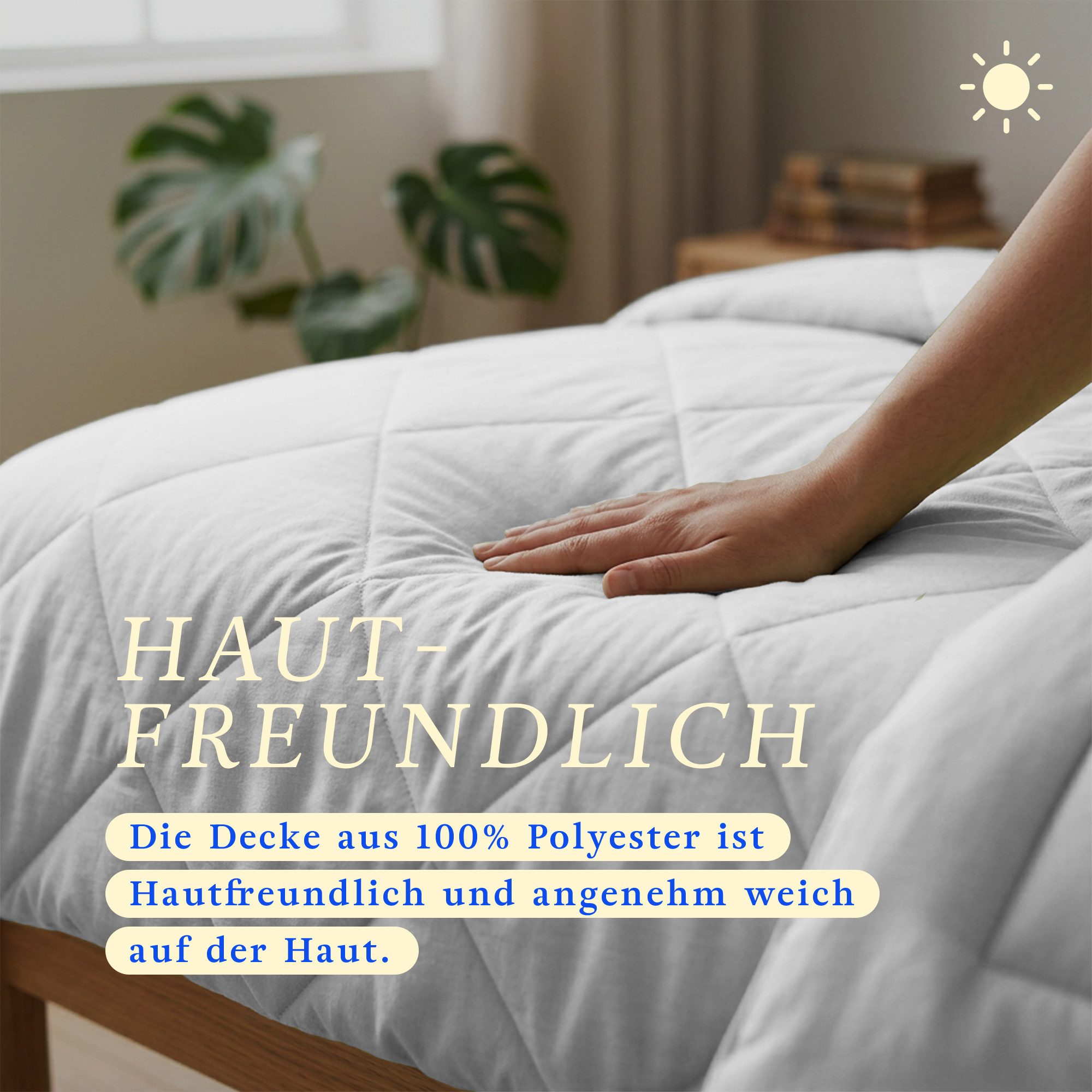 Bestlivings Microfaserbettdecke für den Sommer, Füllung: Polyester, Bezug: Polyester, leicht, samtig-weich, waschbar bis 60 °C, ohne Bettbezug nutzbar – Bild 4 von 5