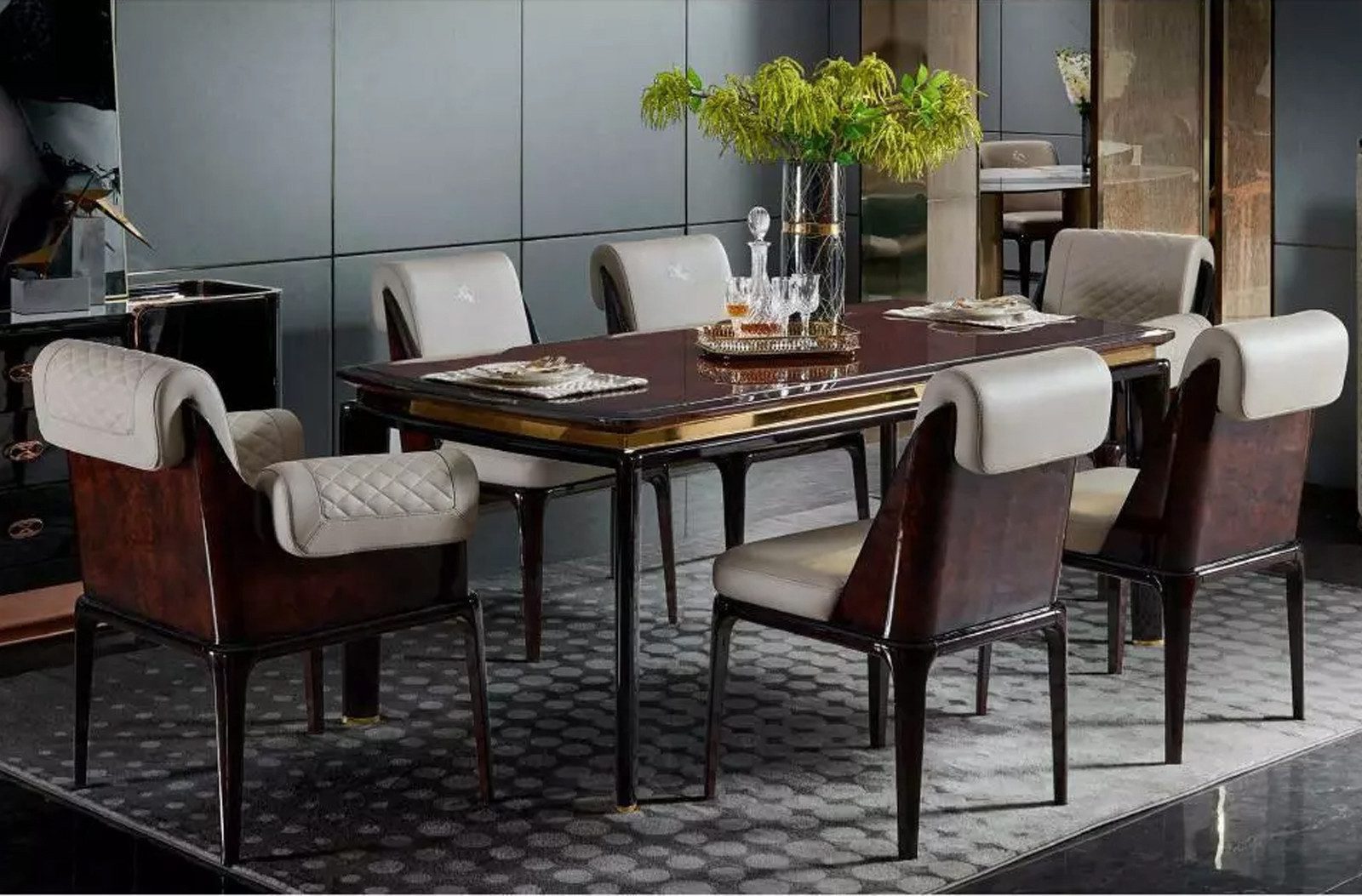 Xlmoebel Esstisch Brauner Designer-Tisch mit modernem Design und eleganten Linien (Esstisch, 1-St., Esstisch), Hergestellt in Europa