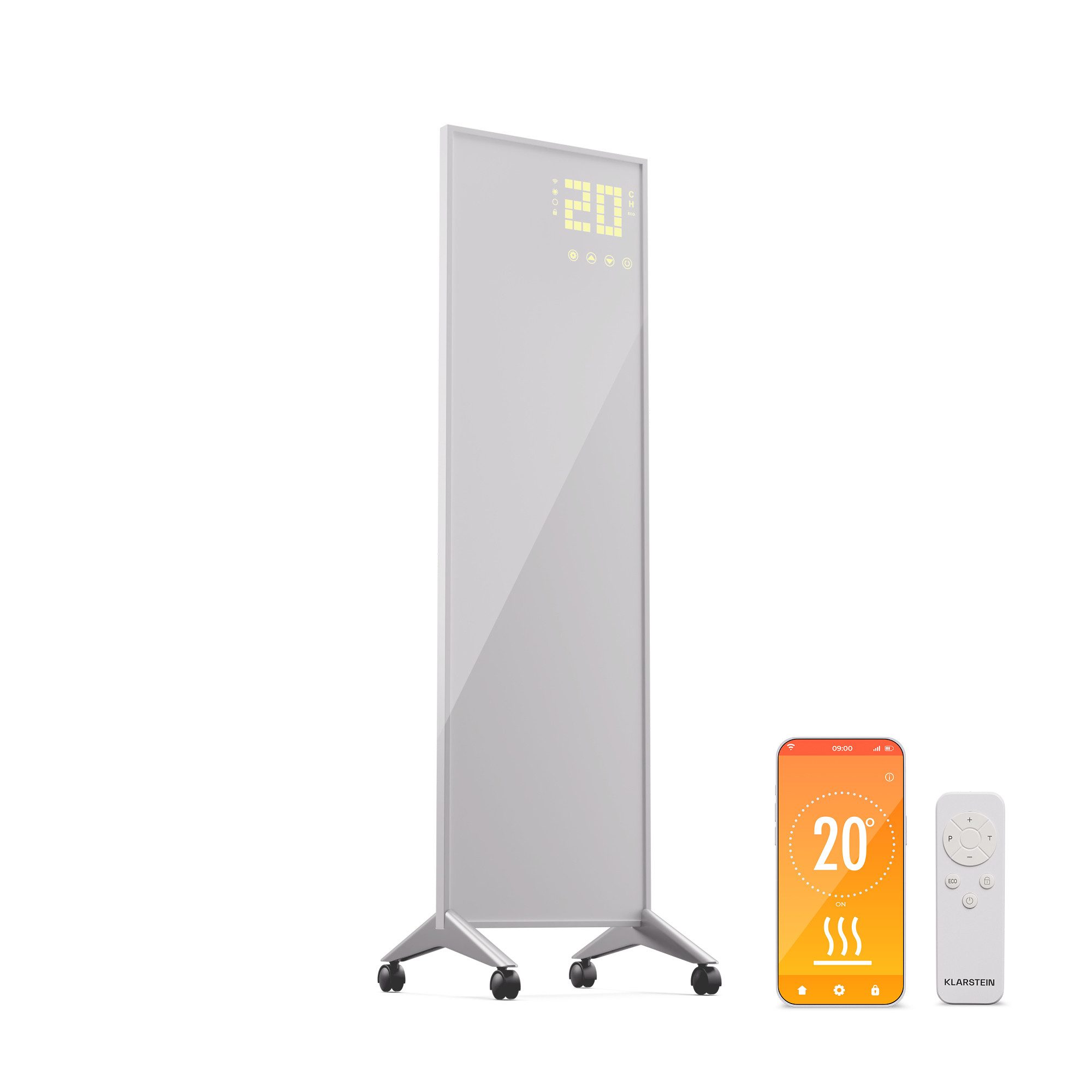 Klarstein Heizkörper Wonderwall Smart Bornholm, elektrischer Infrarot Heizung mit Thermostat Wärmestrahlung – Bild 2 von 5