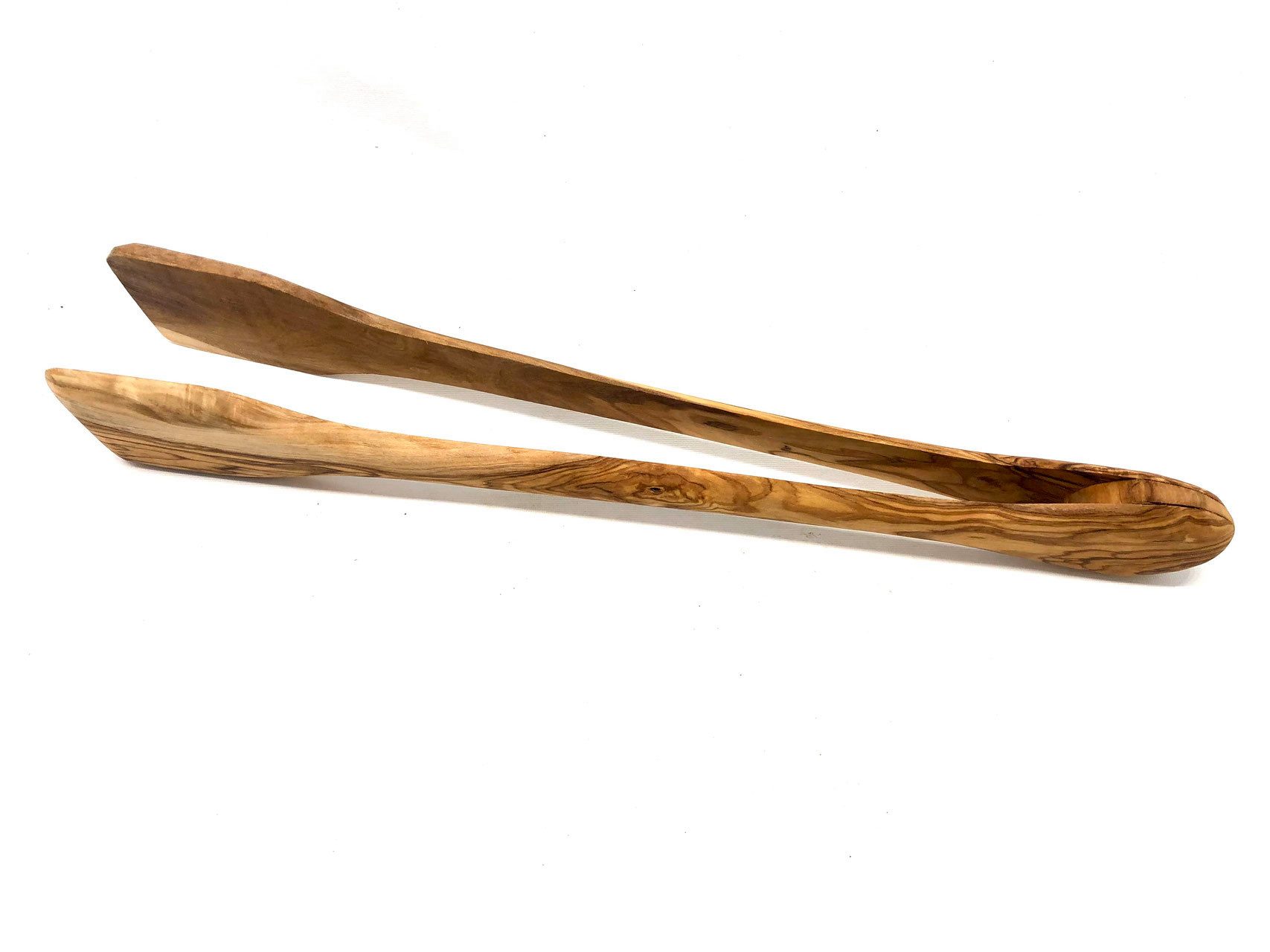 Olivenholz-erleben Grillzange aus Olivenholz – robust, hitzebeständig & stilvoll ca. 36 cm lang, Edle Olivenholz-Grillzange – sicherer Griff & rustikaler Charme