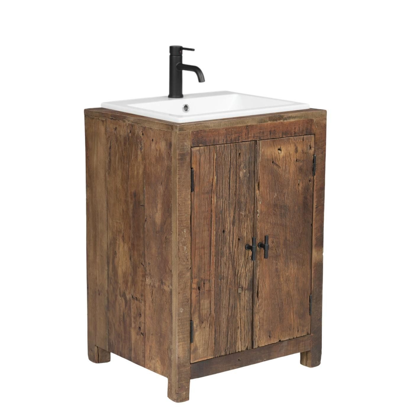 baario Waschtisch Waschtisch DRVO Altholz, massiv recycelt Treibholz Landhaus Design