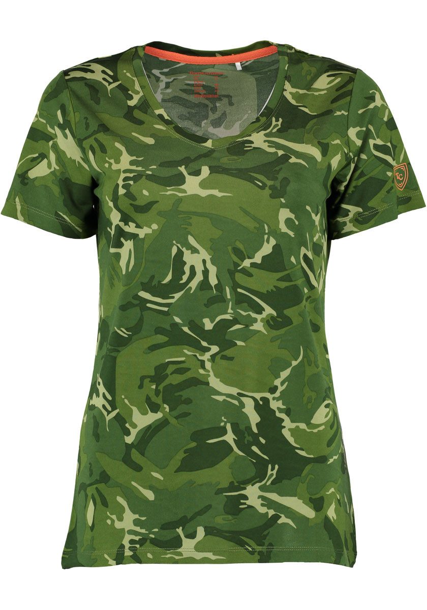 Tom Collins T-Shirt Triku Kurzarmshirt mit Allover-Camouflage-Druck