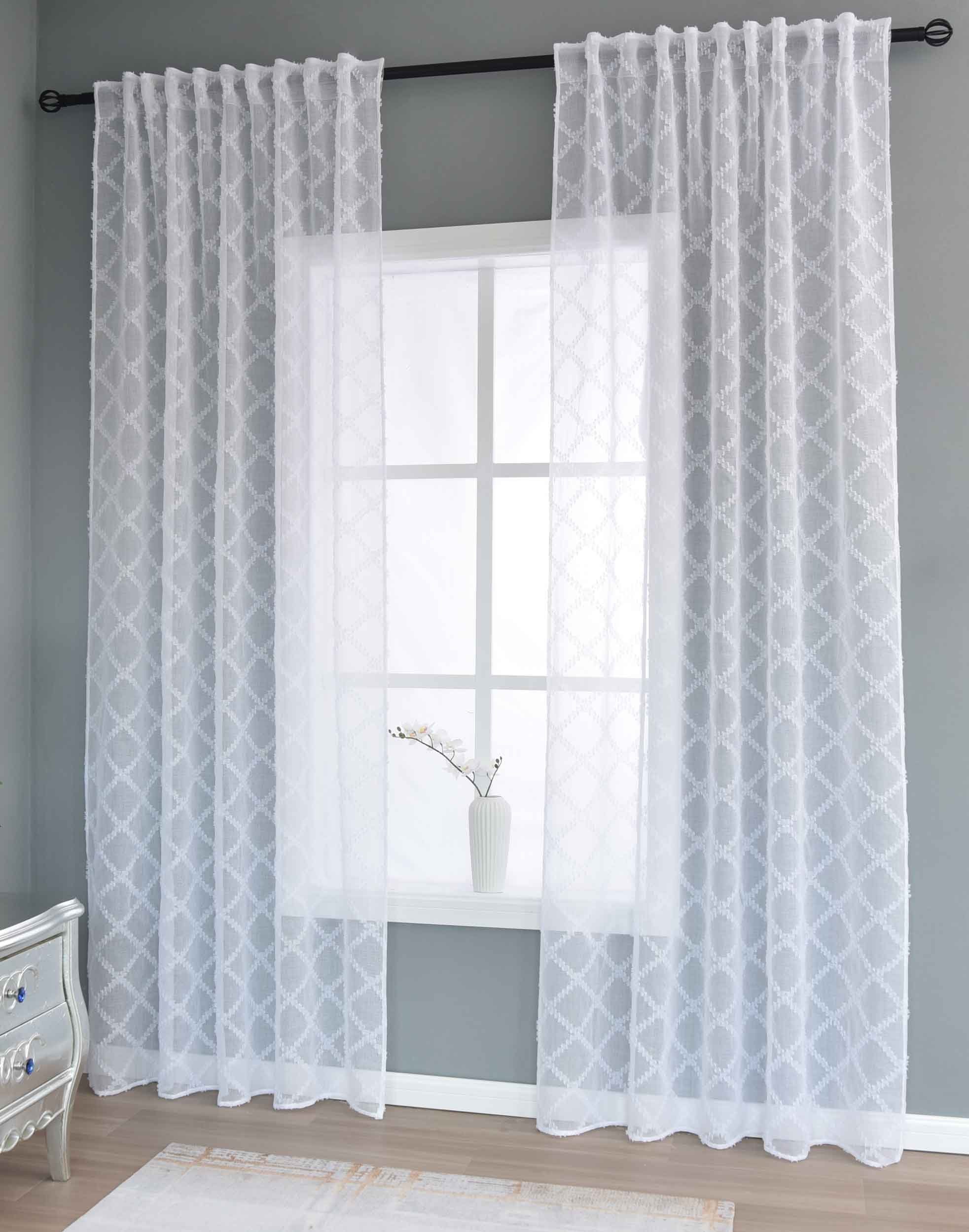 Gardinenbox Gardine (2 St), Multifunktionsband, transparent, Polyester, »VALENCIA« Multiband Scherli 2023420-80