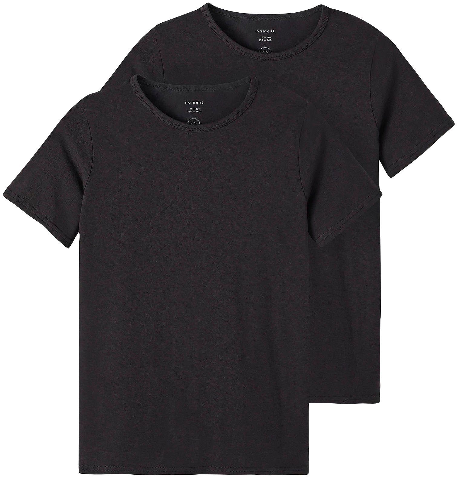 Name It T-Shirt NKMT-SHIRT SLIM Black 2er-Pack) NOOS (Packung, 2-tlg., 2P