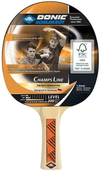 Donic-Schildkröt Tischtennisschläger Champs Line 200, Tischtennis Schläger Racket Table Tennis Bat