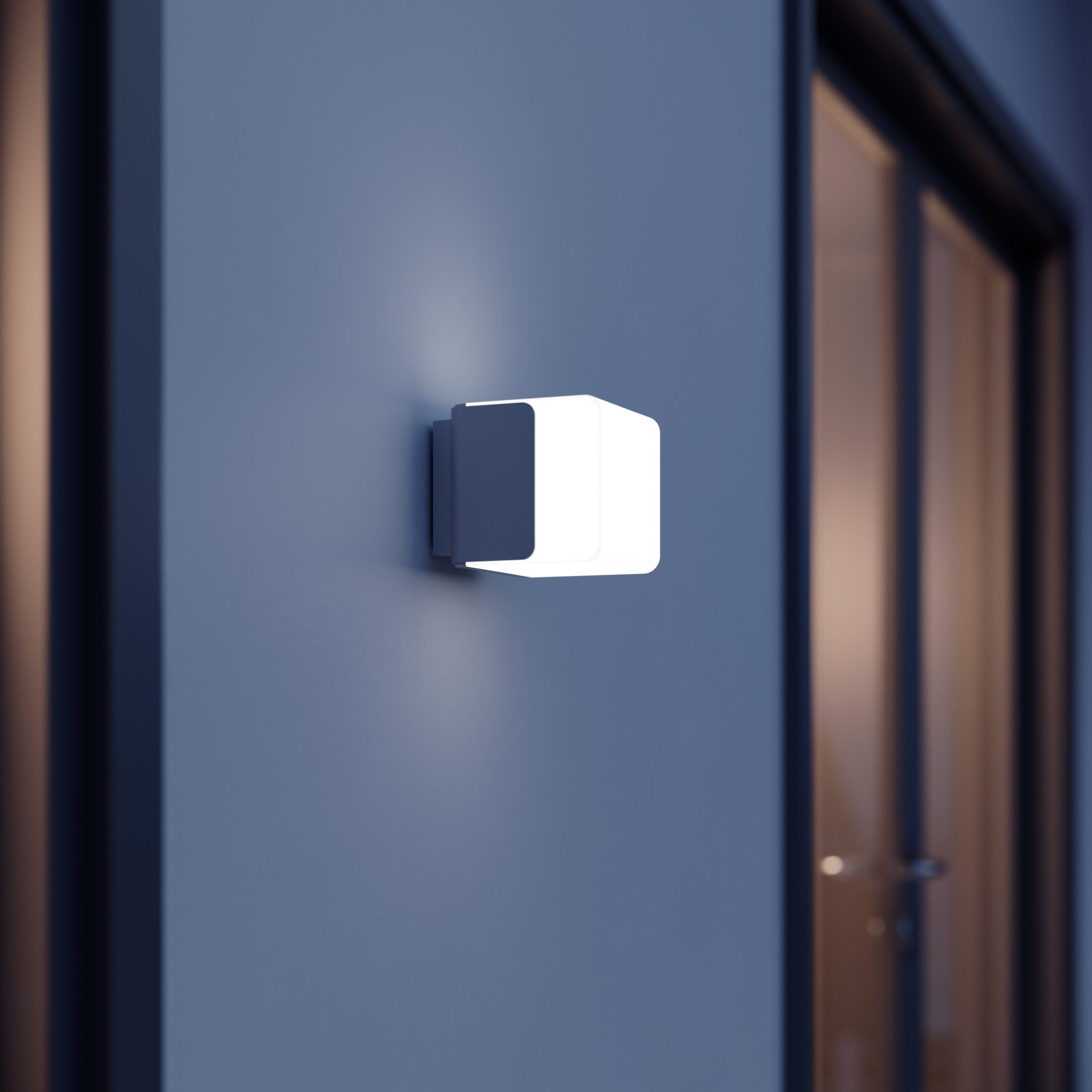 steinel LED Wandleuchte Home via L Smart Anthrazit Bluetooth, K, App, Bluetooth, LED fest Einstellbar integriert, 835, ohne Warmweiß, mit 3000 Bewegungsmelder