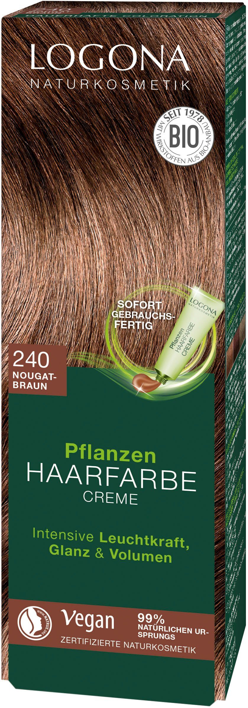 Haarfarbe Logona nougatbraun Creme 240 Pflanzen-Haarfarbe LOGONA