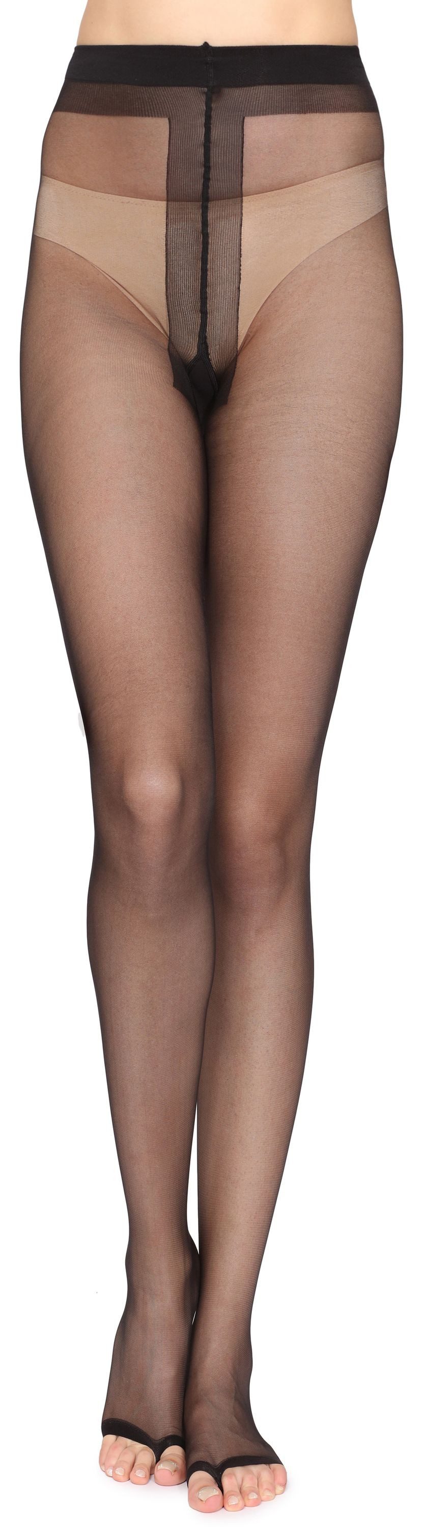 Merry Style Strumpfhose Damen Transparente Strumpfhose mit offener Spitz 15 DEN MSGI010 15 DEN (1 St)