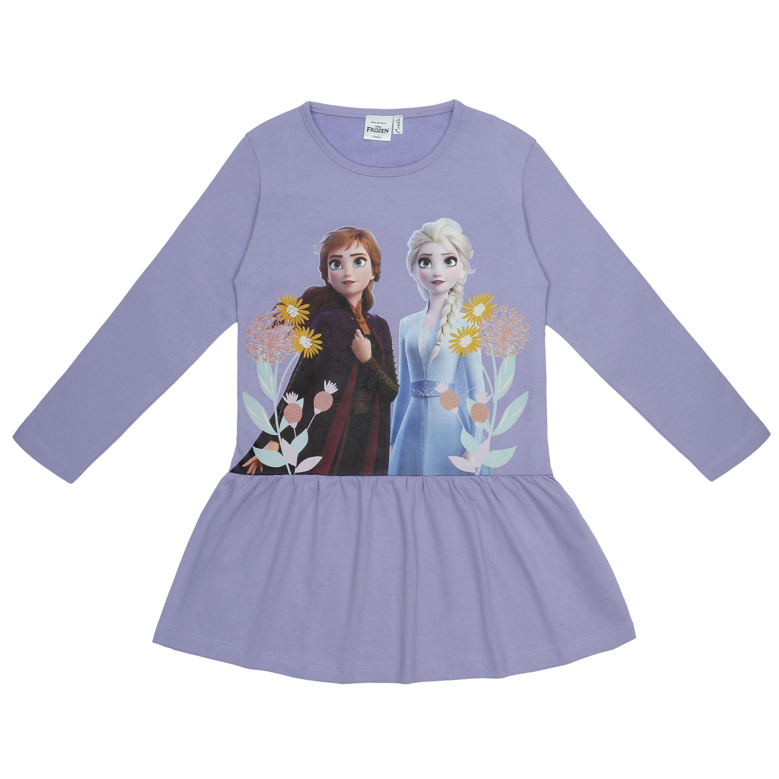 Frozen Sweatkleid Eiskönigin Kleid Anna und Elsa langarm mit Anna und elsa