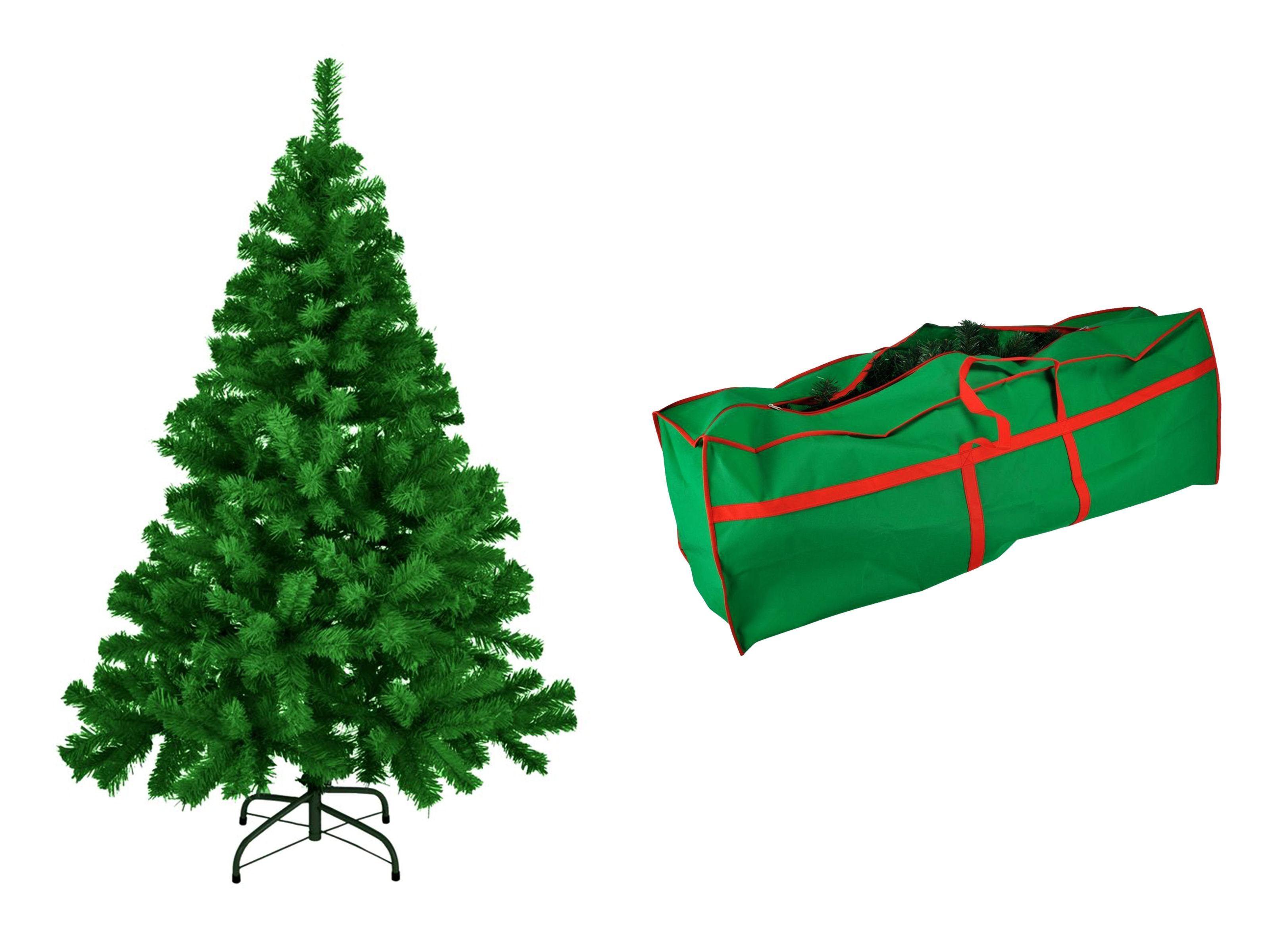Gravidus Künstlicher Weihnachtsbaum Künstlicher Weihnachtsbaum Christbaum 210 cm Grün mit Tannenbaumhülle