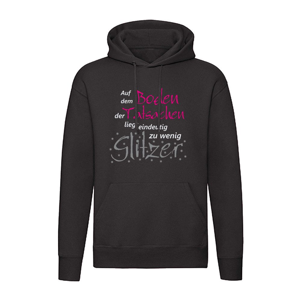 G-graphics Hoodie Auf dem Boden der Tatsachen liegt eindeutig zu wenig Glitzer Unisex mit trendigem Frontprint mit Spruch