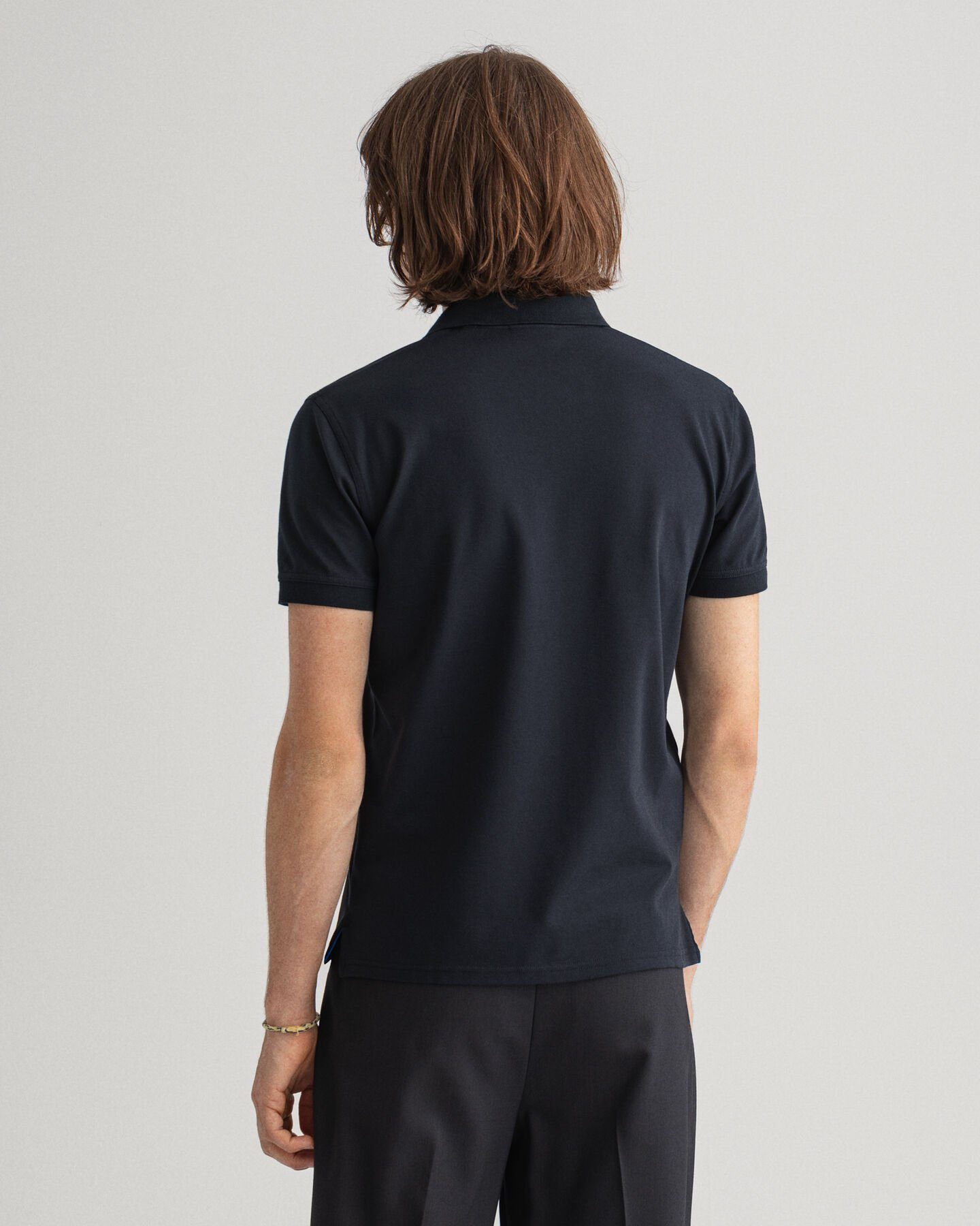 (15) Piqué Poloshirt Rugger Poloshirt Gant kontrastfarbener schwarz mit Shirt