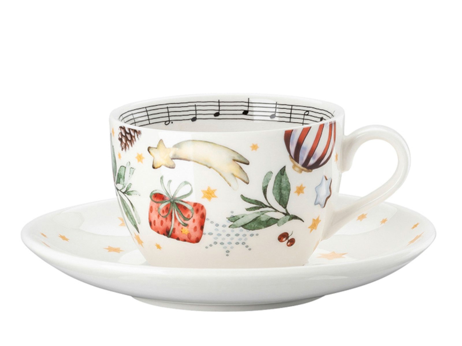 Hutschenreuther Cappuccinotasse Sammelserie 2025 Все Jahre wieder Cappuccinotasse 2tlg, Porzellan