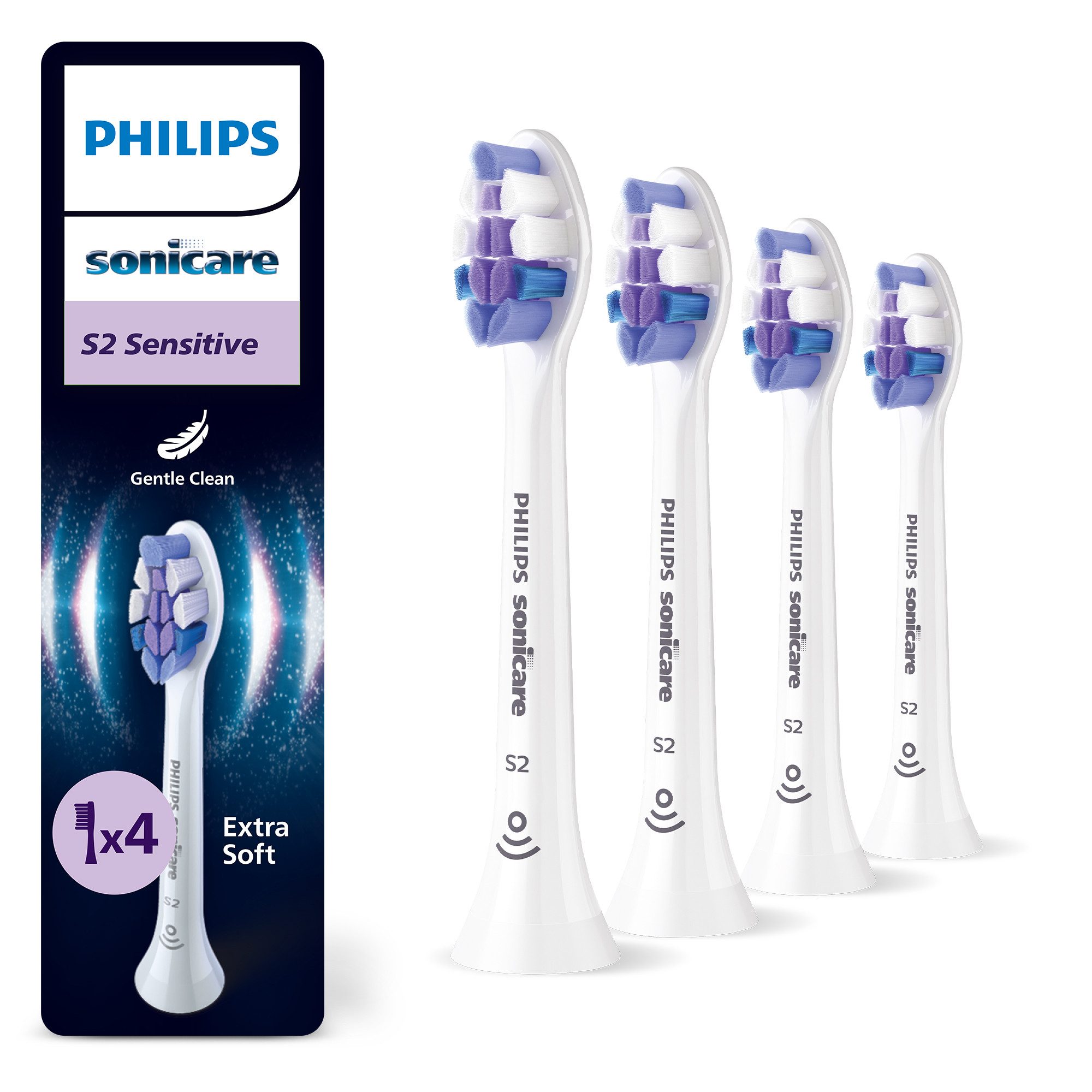Philips Sonicare Щітки S Sensitive, für empfindliche Zähne und Zahnfleisch, für jedes Sonicare Handstück