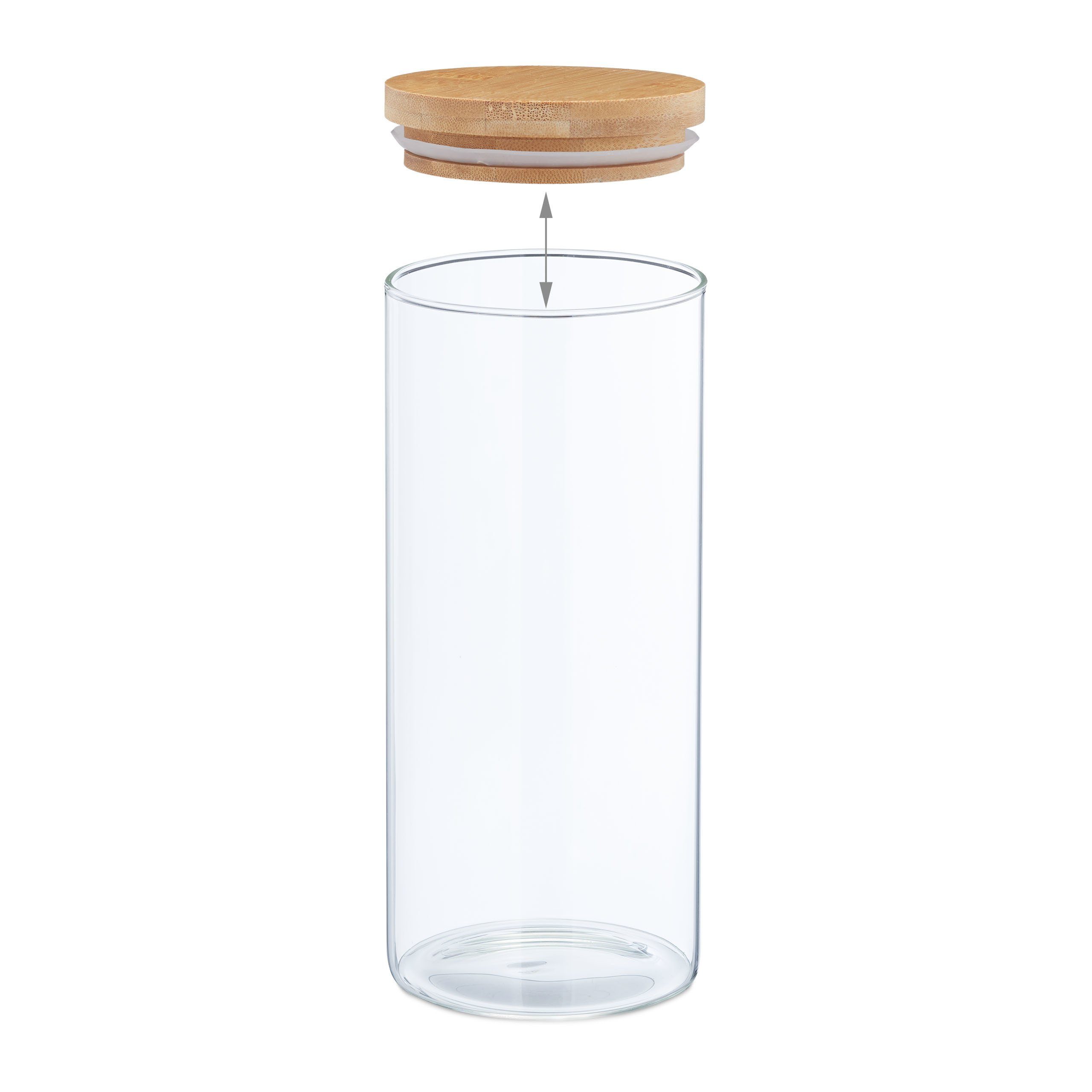 1300 4er mit ml, Deckel Vorratsglas relaxdays Set Vorratsgläser Glas