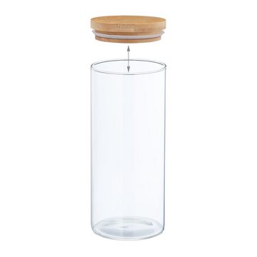 relaxdays Vorratsglas 4er Set Vorratsgläser mit Deckel 1300 ml, Glas