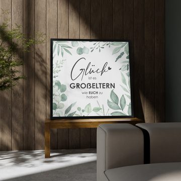 WANDStyle Bild mit Rahmen Glück ist es Großeltern wie euch zu haben, Poster 20x20 cm