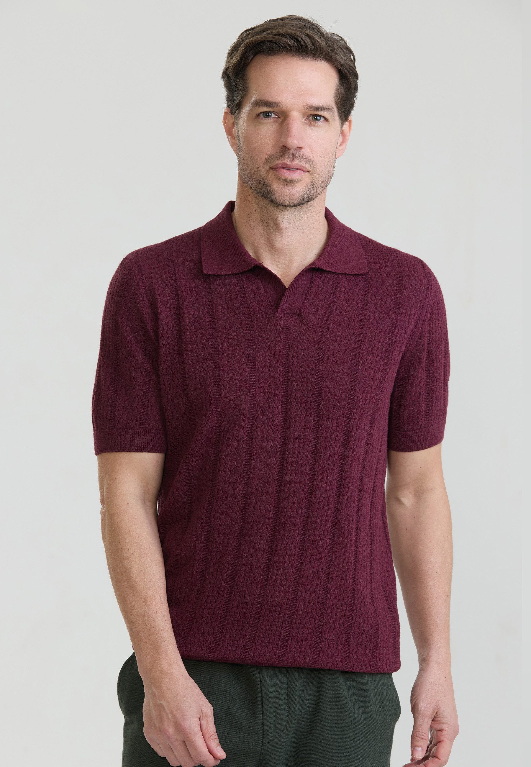 Poloshirt Strick-Polo Shirt Kurzarm
