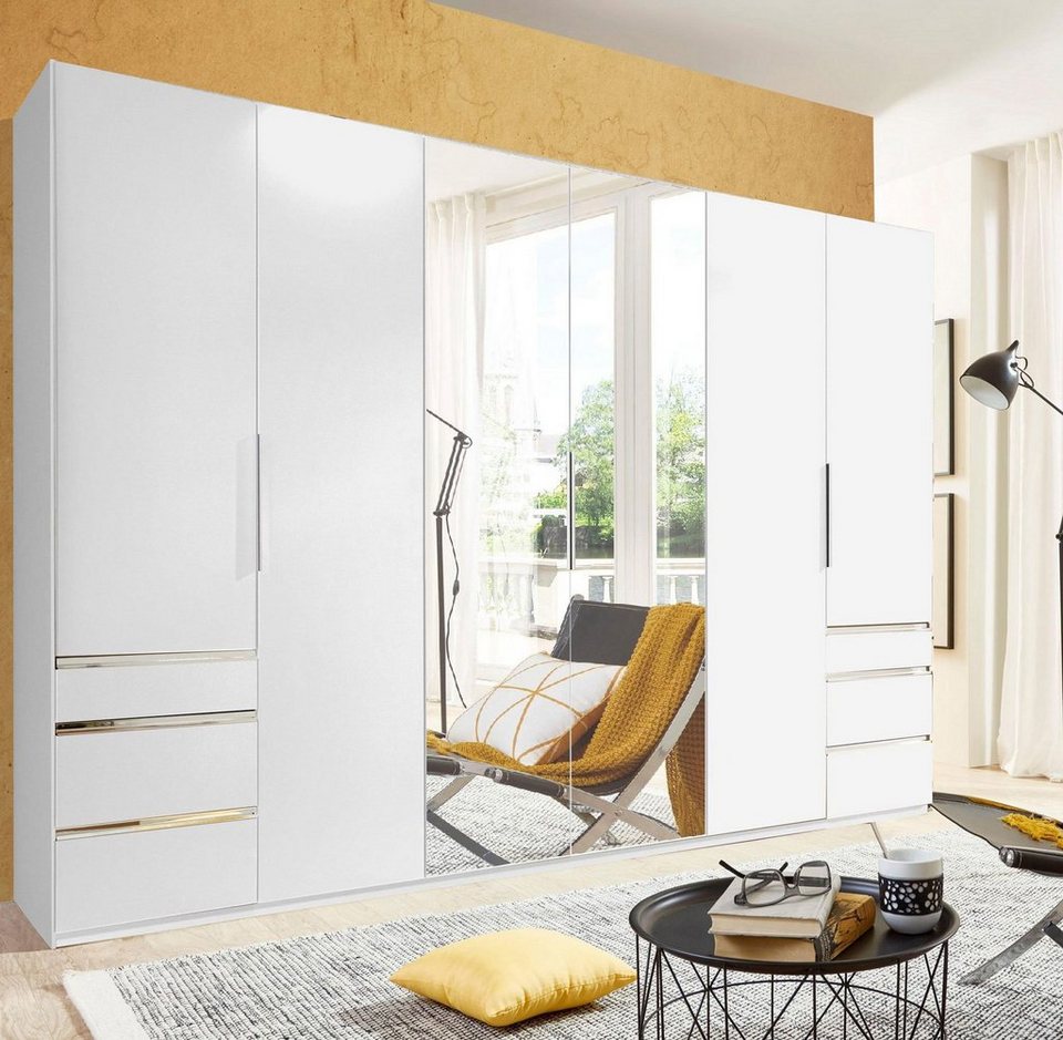 wimex kleiderschrank level (level, 1-st., kleiderschrank) 300cm 6-türig weiß