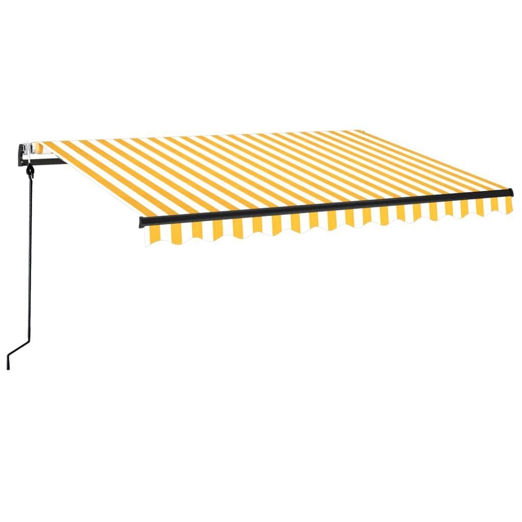 Thumbnail - furnicato Markise Automatisch Einziehbar 350x250 cm Gelb und Weiß (1-St)