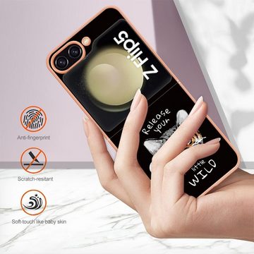 Wigento Handyhülle Für Samsung Galaxy Z Flip5 5G Design Series TPU / PC Handy Hülle Cover