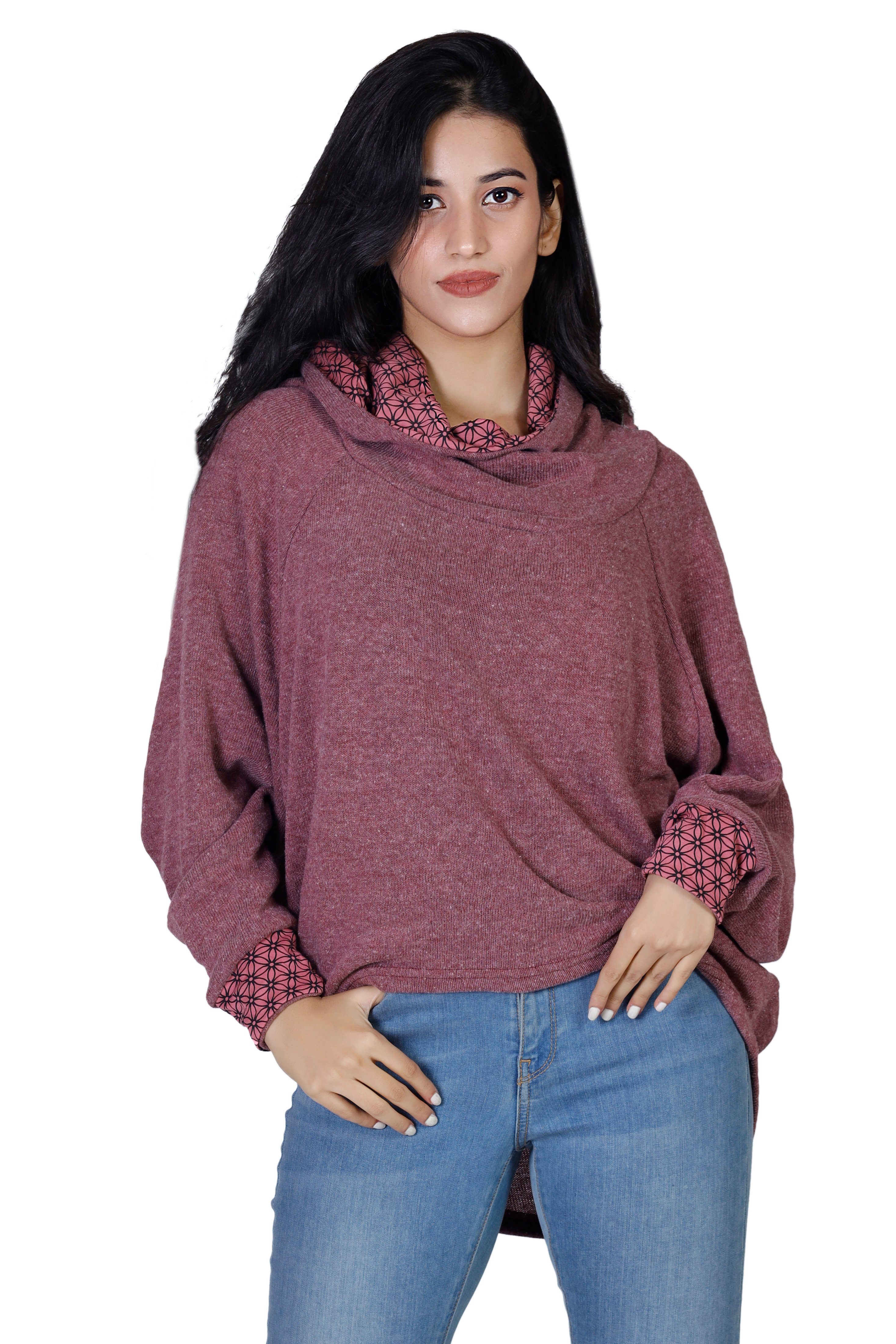 Guru-Shop Longsleeve Hoody, altrosa -.. Kapuzenpullover Bekleidung Pullover, alternative Sweatshirt