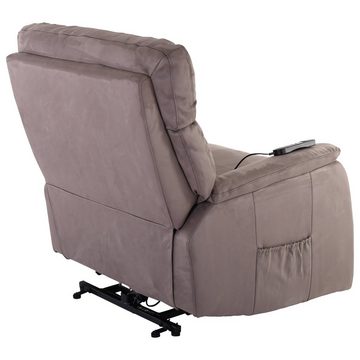 Raburg XXL-Sessel TV-Sessel SAMSON XXL in GRAU-BRAUN, belastbar bis 200 kg, mit Aufstehhilfe, extra breit, fester & extra stabiler Stoff, elektrisch mit einem Motor, extra sicherer Stand - der Fernsehsessel ist konzipiert für kräftige Personen